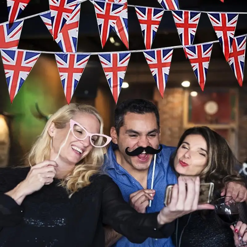 

UK Flags Banner Triangle British Flag String Bunting Patriotic Themed Bunting For Festival Grand Opening Bar Sports Celebration