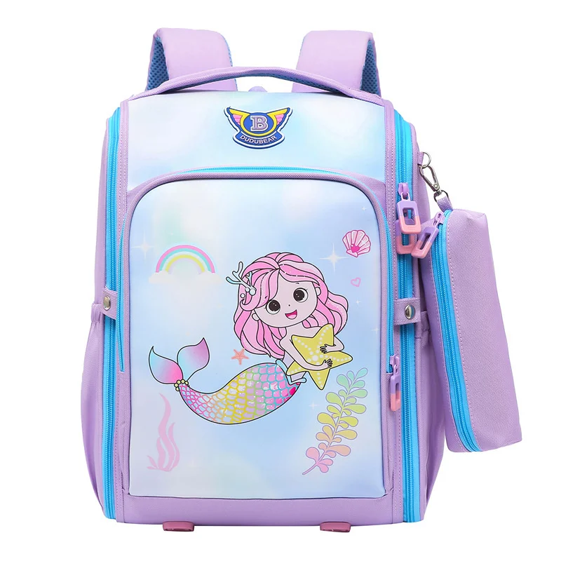 

New Orthopedic School Bags For Girls 3D Cartoon Mermaid Backpacks Kids Satchel Student Girls Bookbag Knapsack Mochilas Escolares