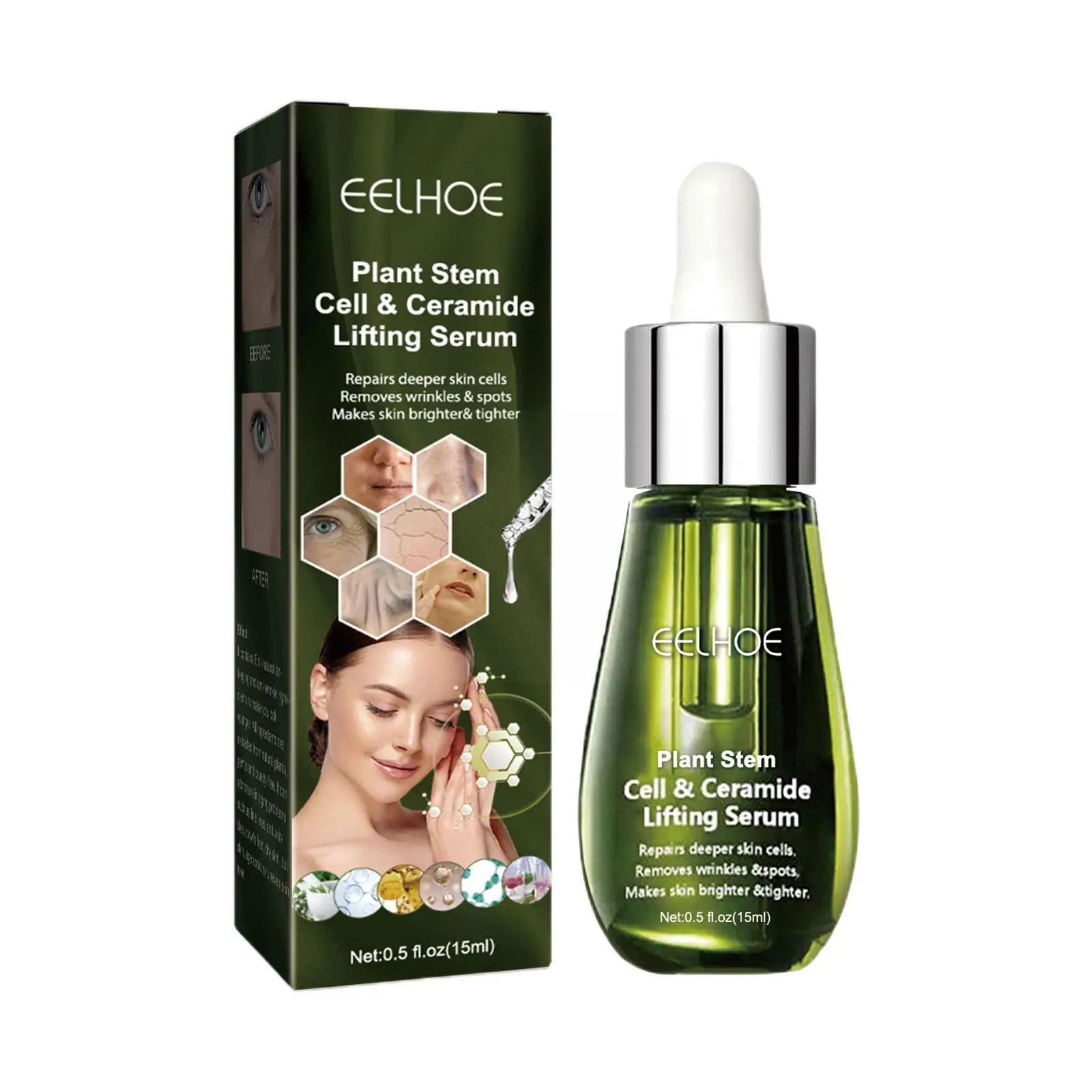 

Ceramide Face Serum Lifting Skin Care Active Facial Moisturize Care Anti-Aging Skin Remove Whitening Firming Wrinkle 15ml S H8C3