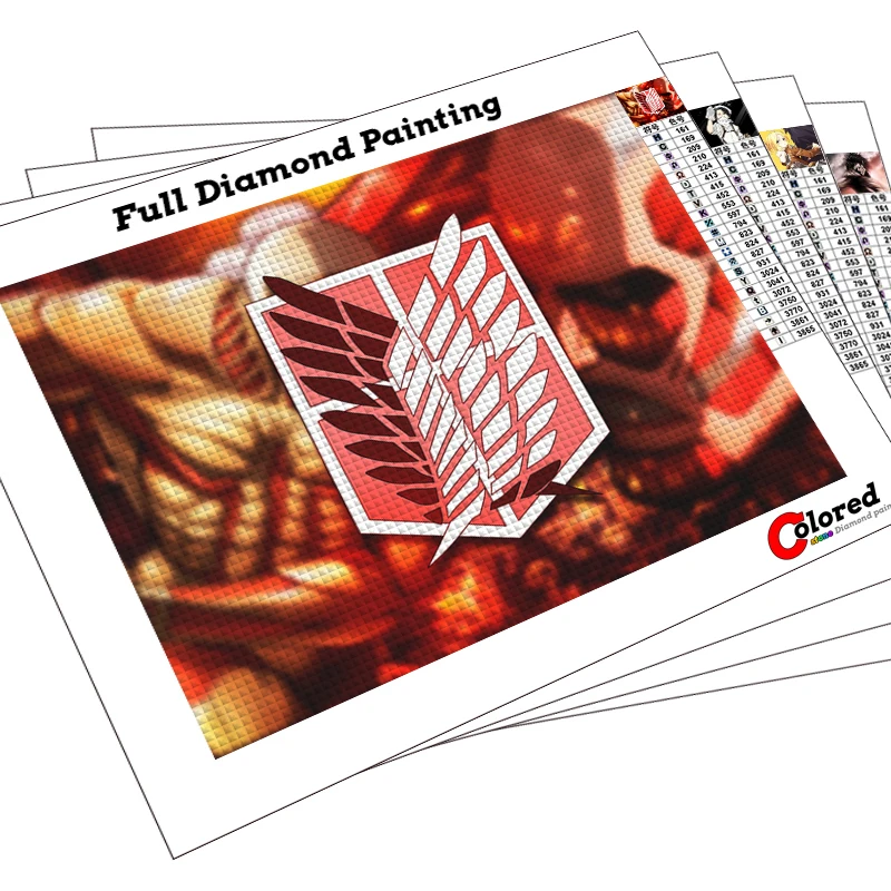 

Attack on Titan Full Diamond painting Anime Survey Corps Eren Levi 5D Diamond mosaic embroidery Comics Annie Colossal Titan AT04