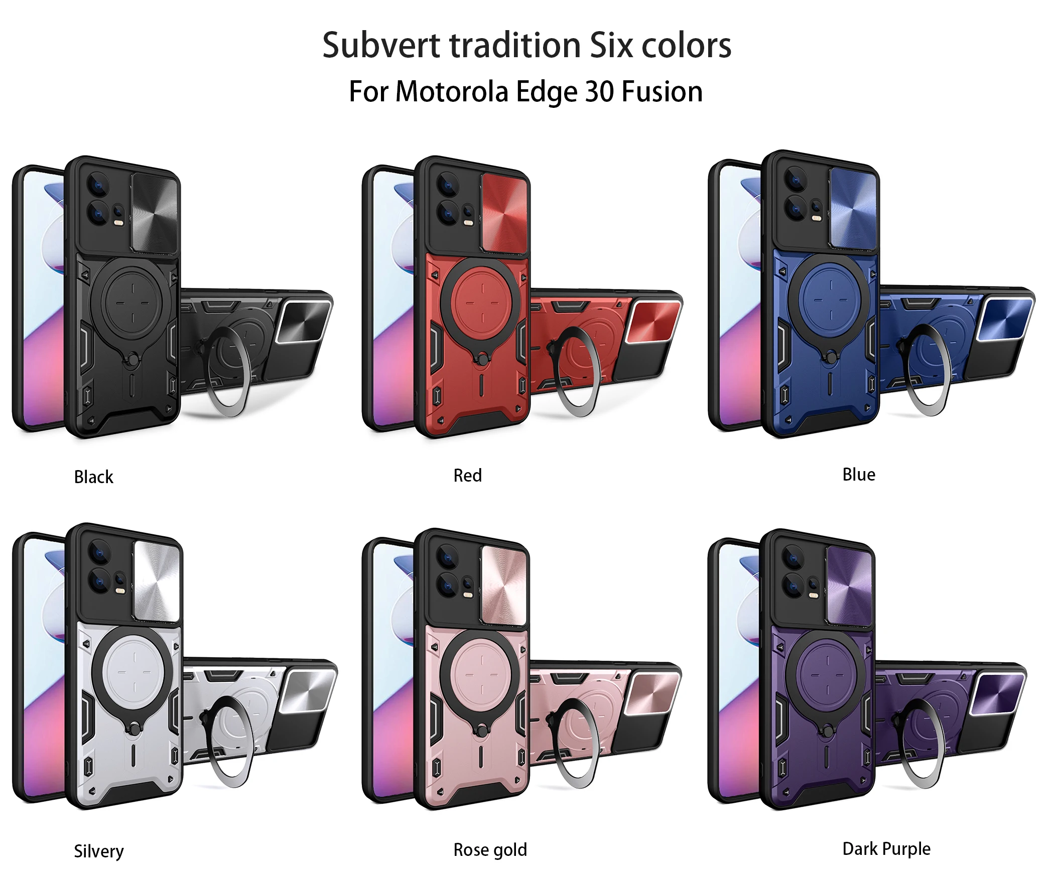 Slide Camera Case for Motorola Moto S30 Pro Luxury Car Mount Magnetic Holder Armor Shockproof Phone Cover MotorolaMotoS30 Pro