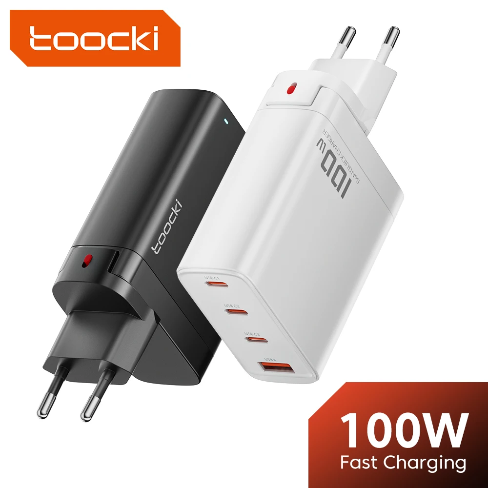 

Toocki USB C GaN Charger PD Quick Charger 100W Fast Charging Charger For iPhone 14 13 12 11 Pro Max QC3.0 Type C Charger Adapter