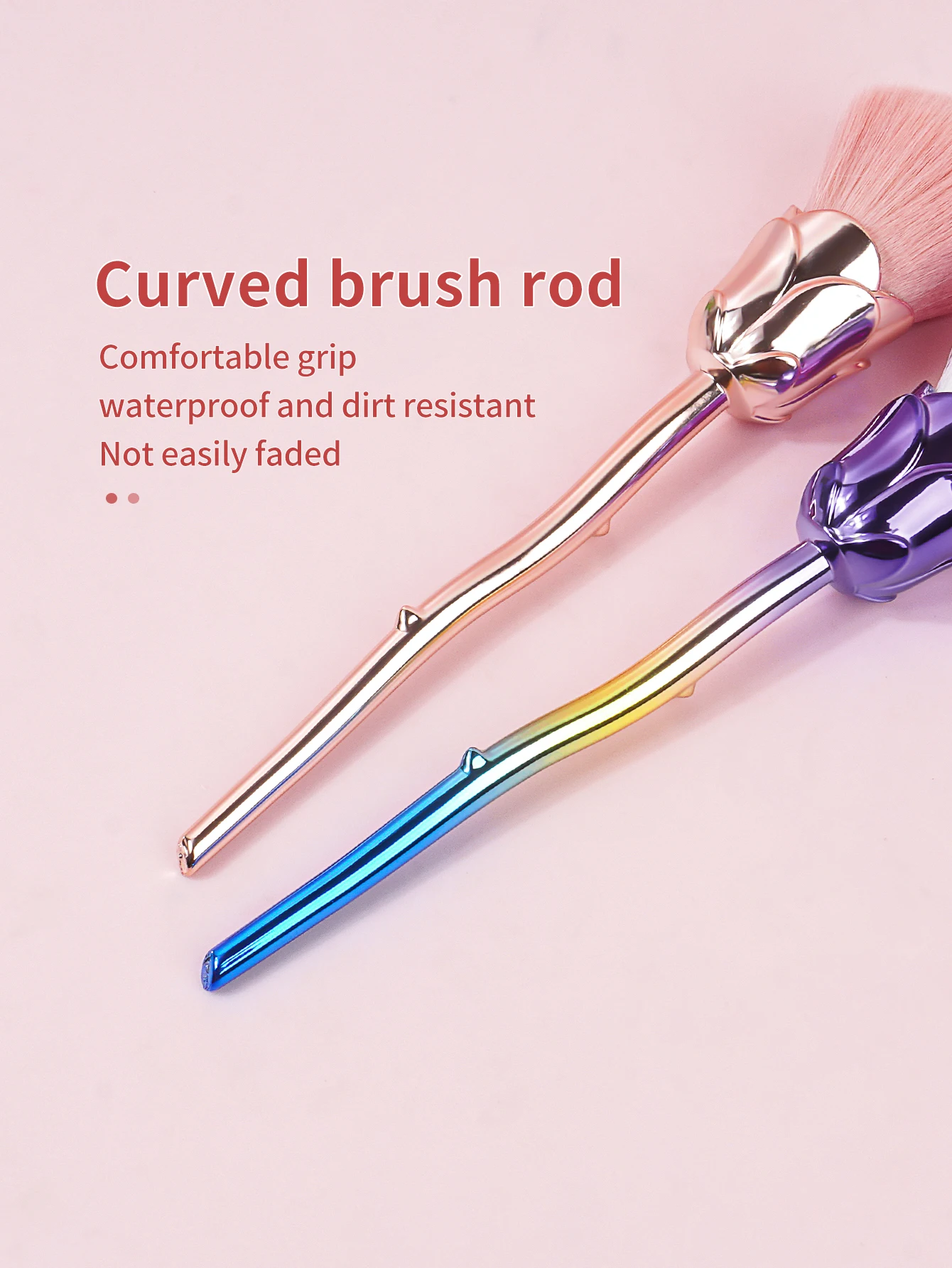 1 Шт. Портативная Розовая Кисть Для Макияжа Пудры Румян Бронзаторов Мягкой Щетины