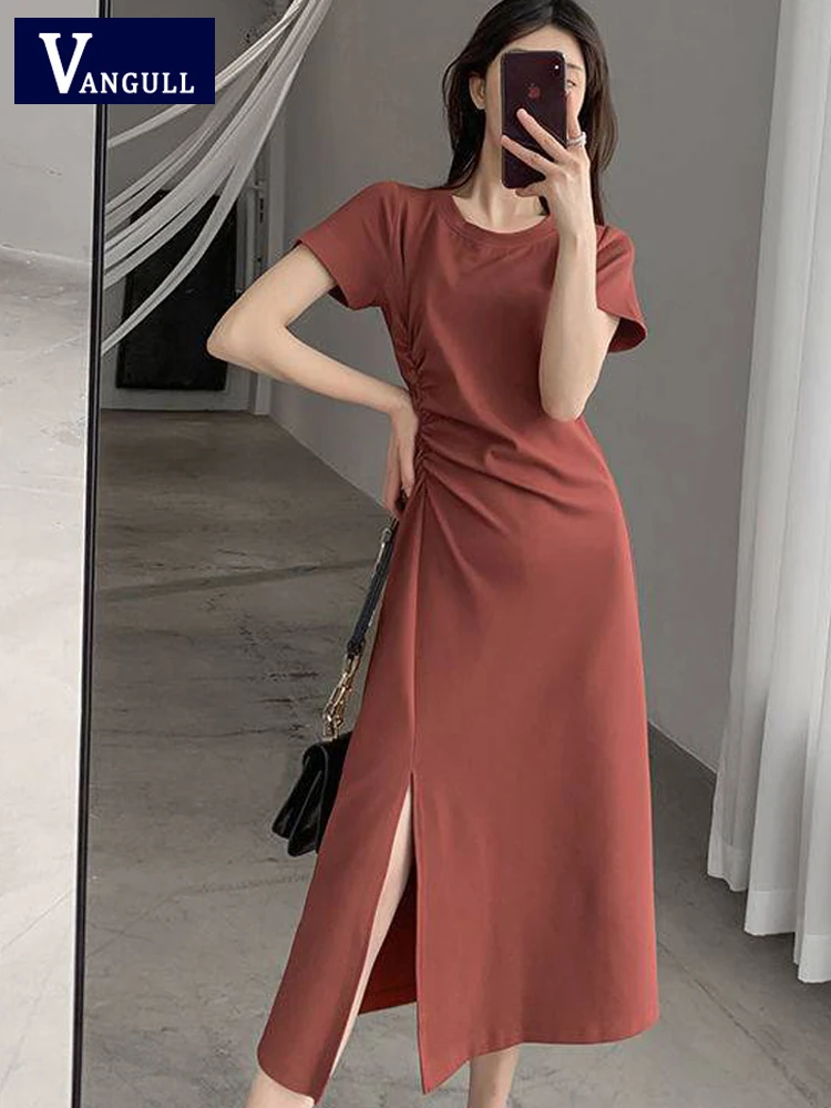 

Платье женское Плиссированное во французском стиле с коротким рукавом и разрезом