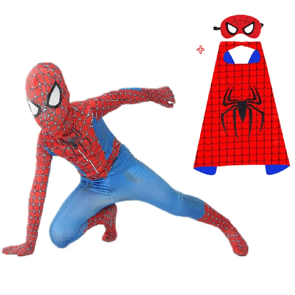 

Kids Spandex Spiderman Halloween Party Cosplay Jumpsuit 3D High Quality Superhero Spiderman Costume Bodysuit spiderman cosplay