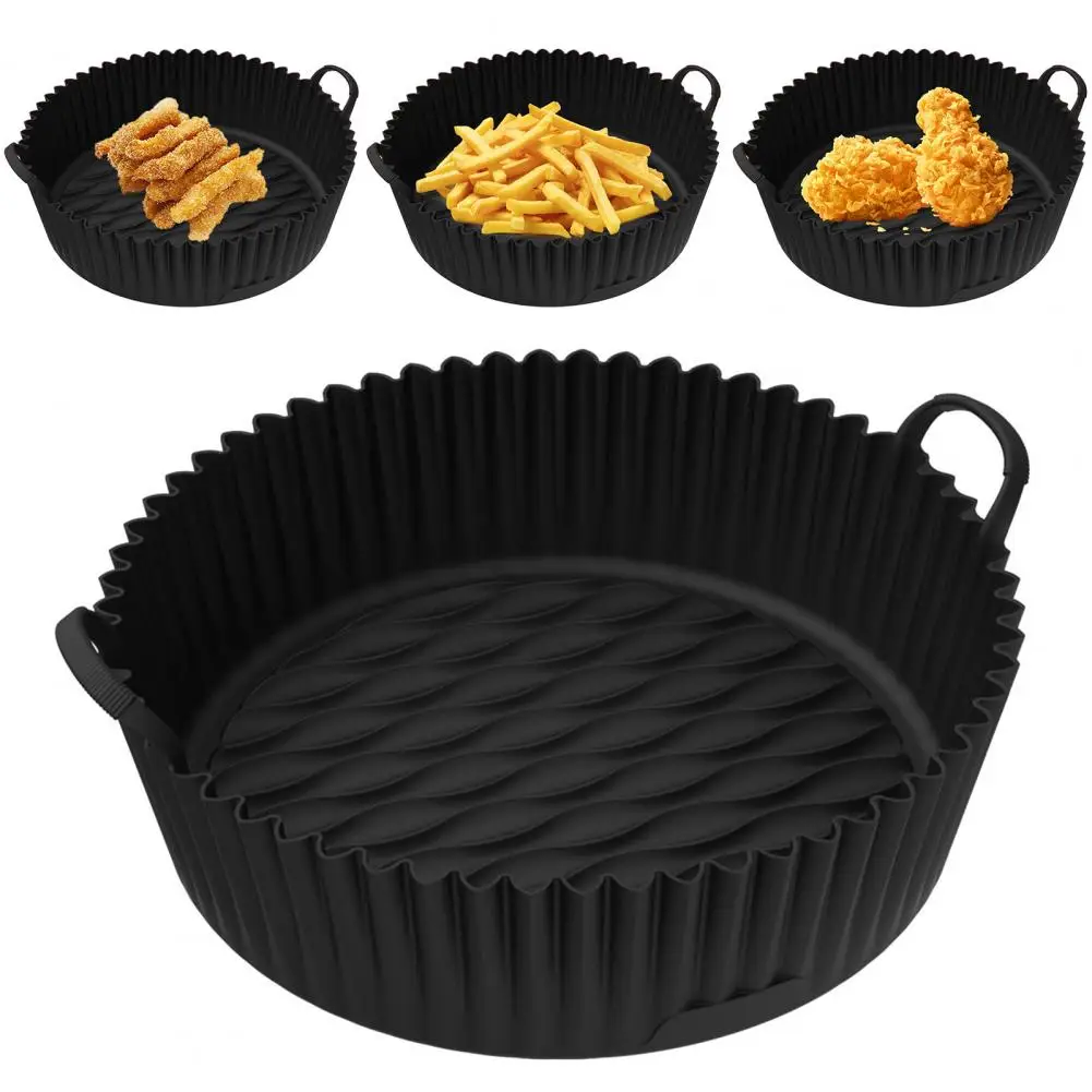 

Durable Baking Dish Detailed Silicone Bakeware Handle 8.5 Inch Fryer Silicone Bakeware Even Heating