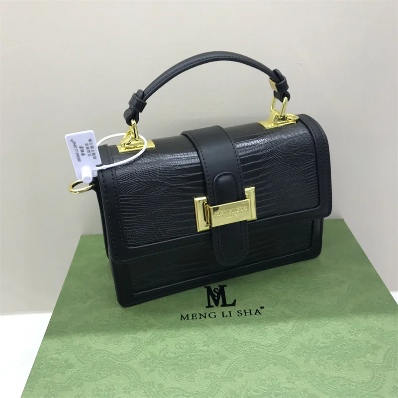 

high quality luxury brand Small design lizard pattern peninsula iron box black hand women's 2023 new high-end single shoulder me