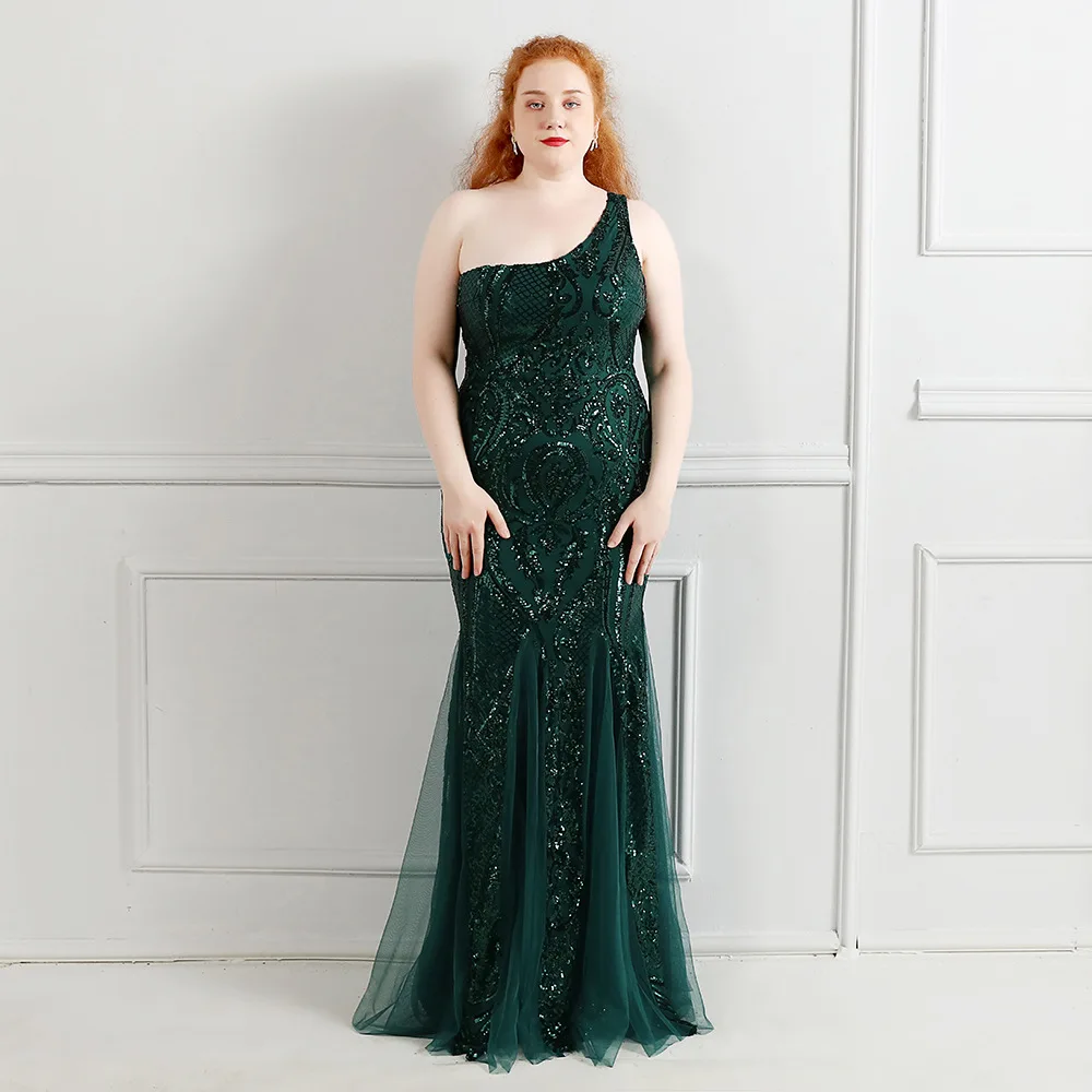 Plus Size Women Elegant One Shoulder 
