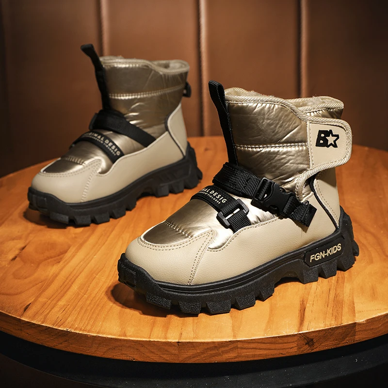 Children's Boots Boys' Shoes Girls' Shoescasual Shoes 2022 Winter Warm Snow Antiskid Running Sports and leisure shoes