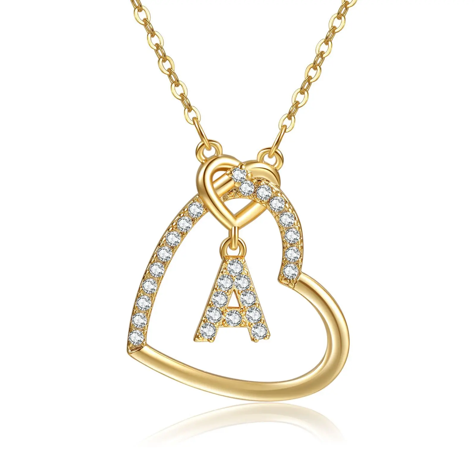 

26pcs/Set A-Z Tiny Gold Initial Heart Necklace for Women Wholesale Dainty Personalized Letter Heart Choker Necklace Gift Jewelry