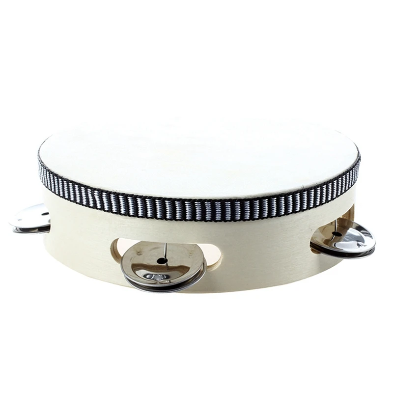 

5X 6 Inch Musical Tambourine Tamborine Drum Round Percussion Gift For KTV Party