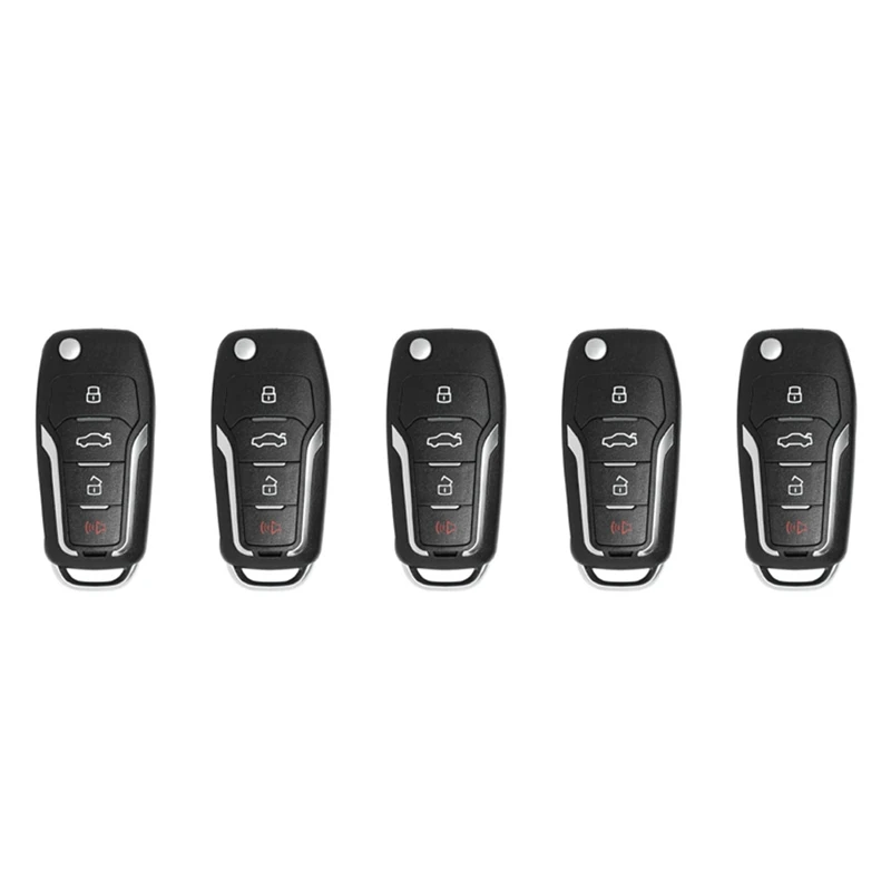 

5X For Xhorse XKFO01EN Universal Wire Remote Key Fob Flip 4 Button For Ford Style For VVDI Key Tool