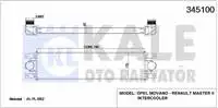 

345100 TURBO radiator for MASTER II MOVANO 2.5dci G9U