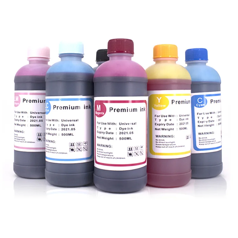 

500ML Universal BK C M Y Refill Dye Based Ink Large Capacity Use For Epson Canon HP Brother Lexmark Samsung Dell Inkjet Printer