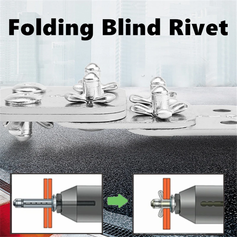 

50pcs Folding Blind Rivet Aluminium Alloy Bumper Rivet Fold Type Remachadora Soft Plastic Blind Rivet Nuts 3.2mm 4mm 4.8mm