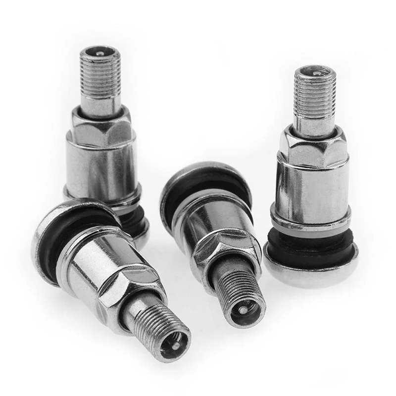 

Hot Sale 4Pcs Bolt-in Stainless Car Motorcycle Wheel Tyre Tire Valve Stems With Dust Caps