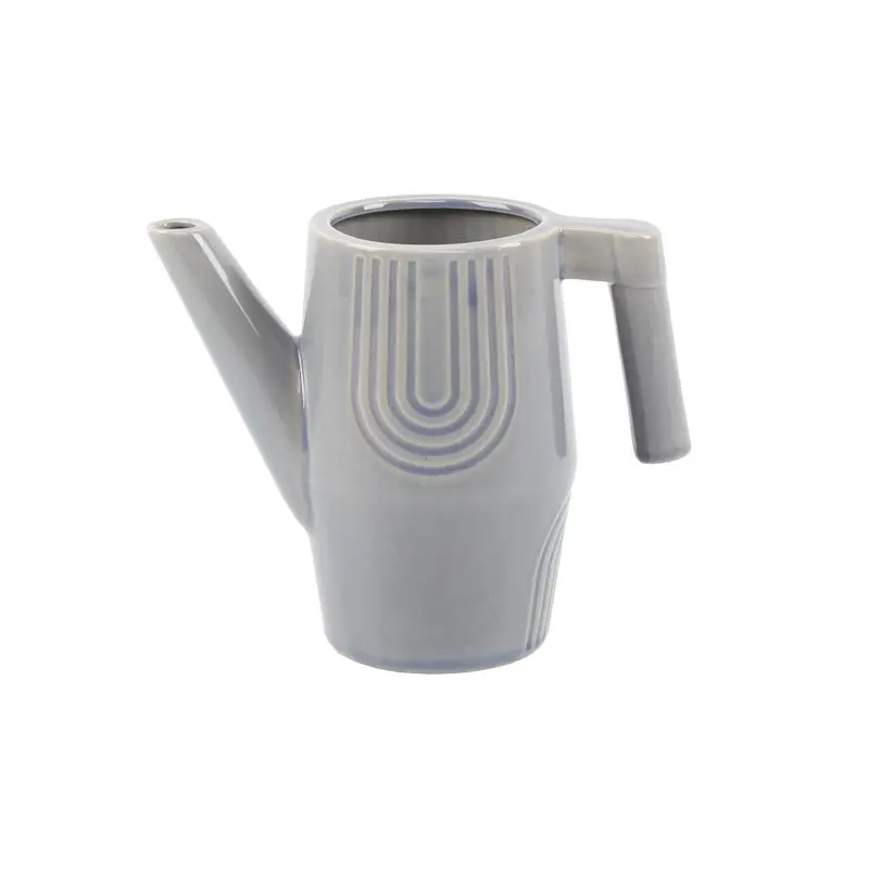 

in. H Rainbow Ceramic Watering Can,Glass Blue