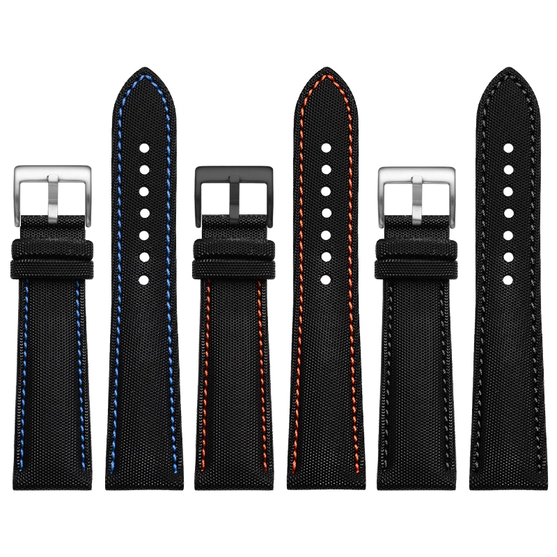 20 21 22 24mm Fiber Nylon Leather Watchband For TAG Heuer F1 Racing Car Citizen Mido Diving Strap Canvas Watch Band Bracelet