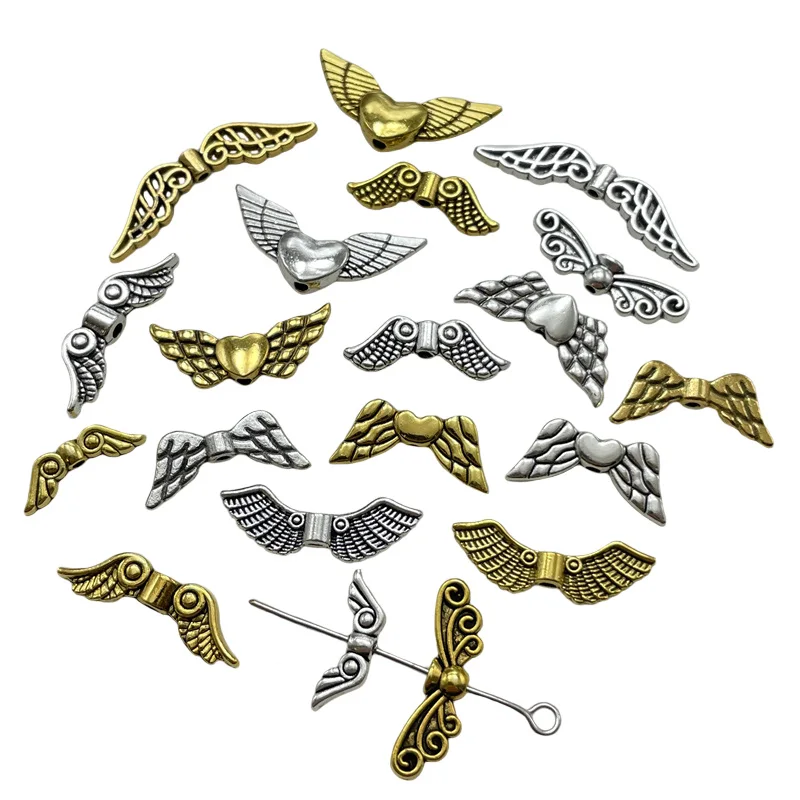 

Charm Sweet Lovely Perforation Love Heart Wing Connectors Fashion Jewelry Making DIY Bracelet Women Gift Accessories Wholesale