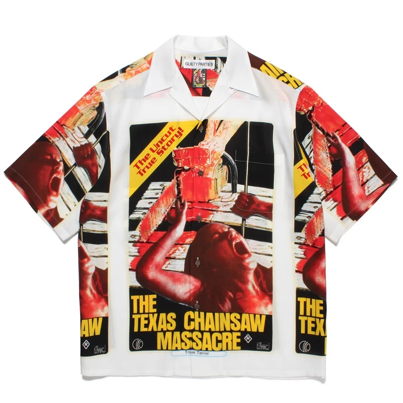 

23SS WACKO MARIA Shirts Men Women Digital Print Hawaiian Shirt Top Tee Goth