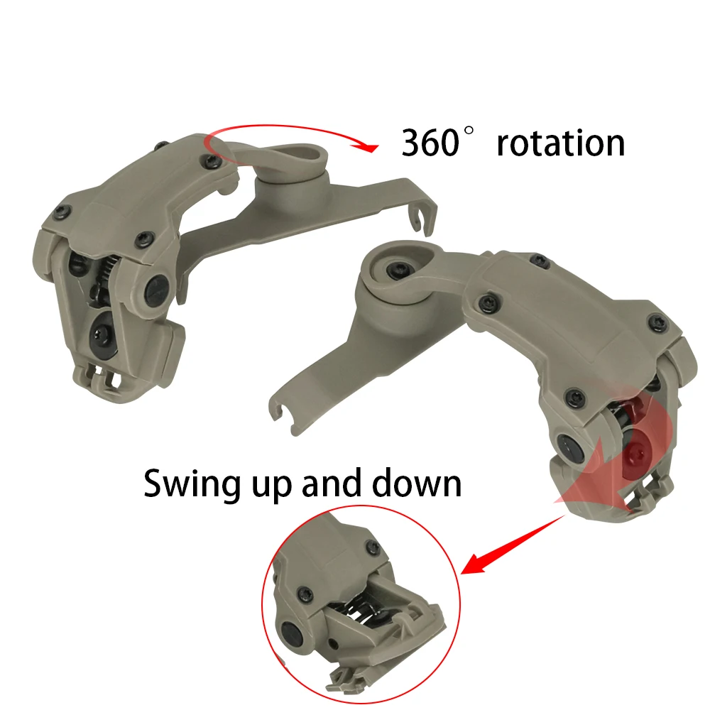 Tactical sports helmet mount ARC rail adapter, compatible with MSA Sordin tactical headset