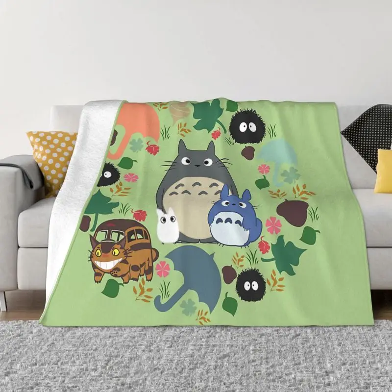 

Hayao Miyazaki Studio Blanket Flannel Fleece My Neighbor Totoro Spirited Away Throw Blanket Bedroom Sofa Bedspreads Ghibli Anime