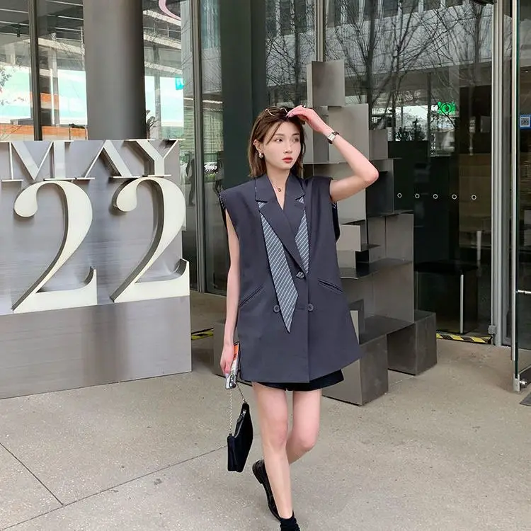 Hikigawa летнее корейское шикарное модное лоскутное женское индивидуальное пальто