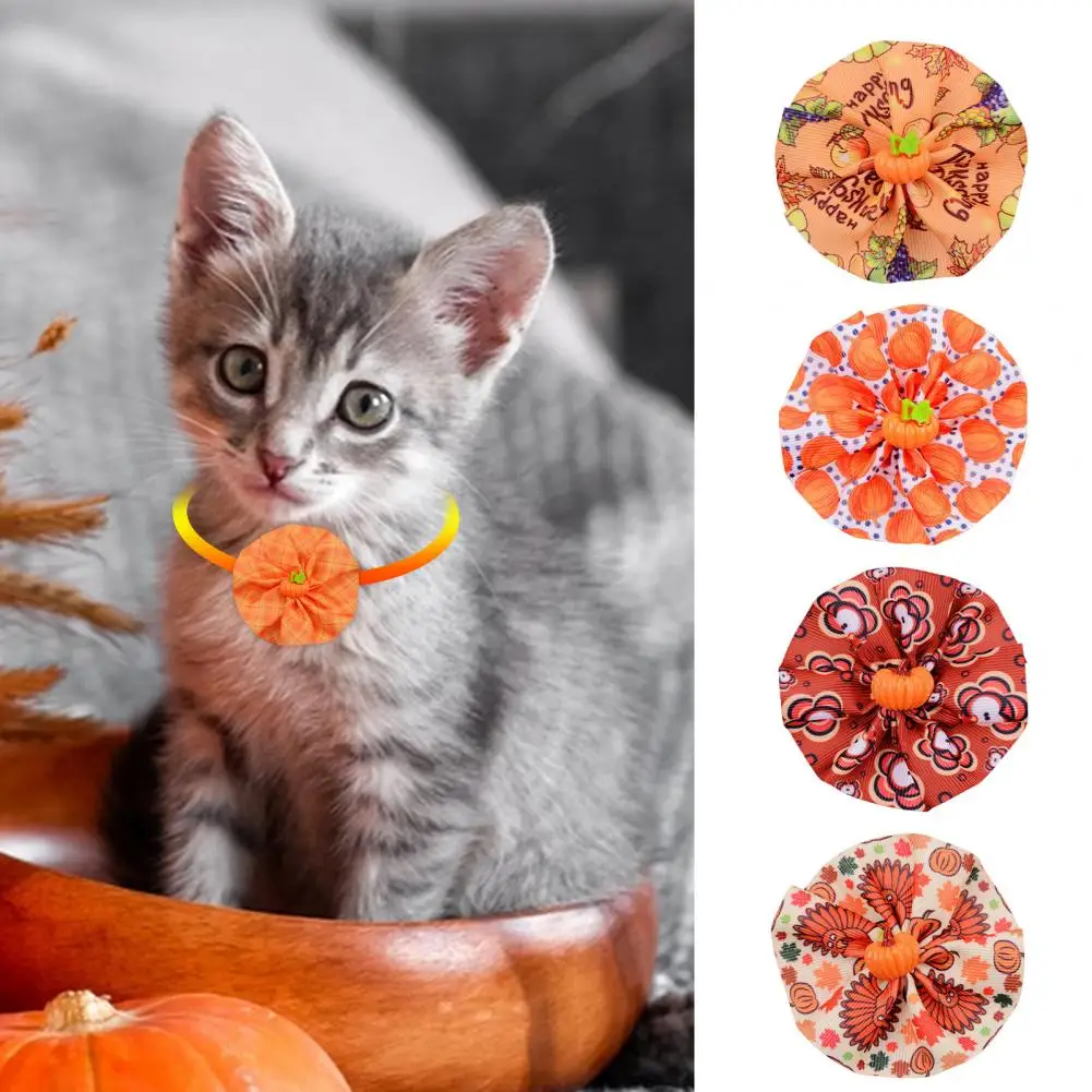 

Pet Ornament Thanksgiving Day Theme Pet Collar Charms 10pcs Elastic Band Slide Attachments Unique Dog Accessories for Festive