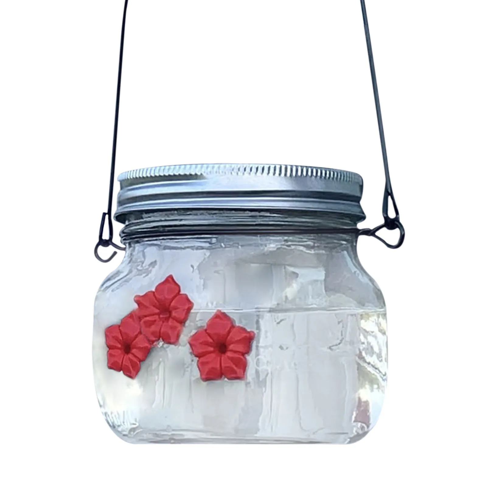 

1pcs Plastics Bird Water Feeder Bottle Hanging Hummingbird Feeder Garden Outdoor Plastic Flower Iron Hook Bird Feeder