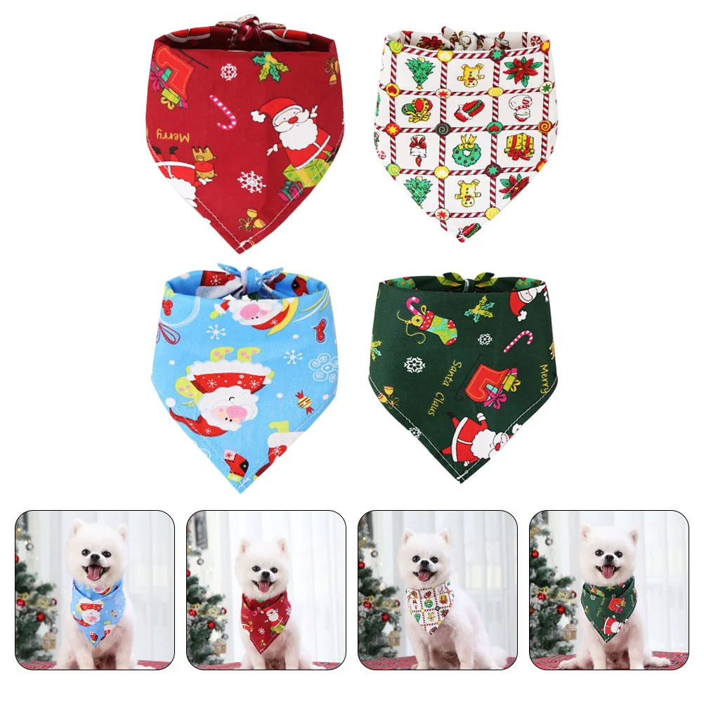 

Dog Cotton Bandana Saliva Cloth Printed Towel Birthday Christmas Tutu Scarf Crochet Outfit Pet Puppy Triangle Girl Boy Baby