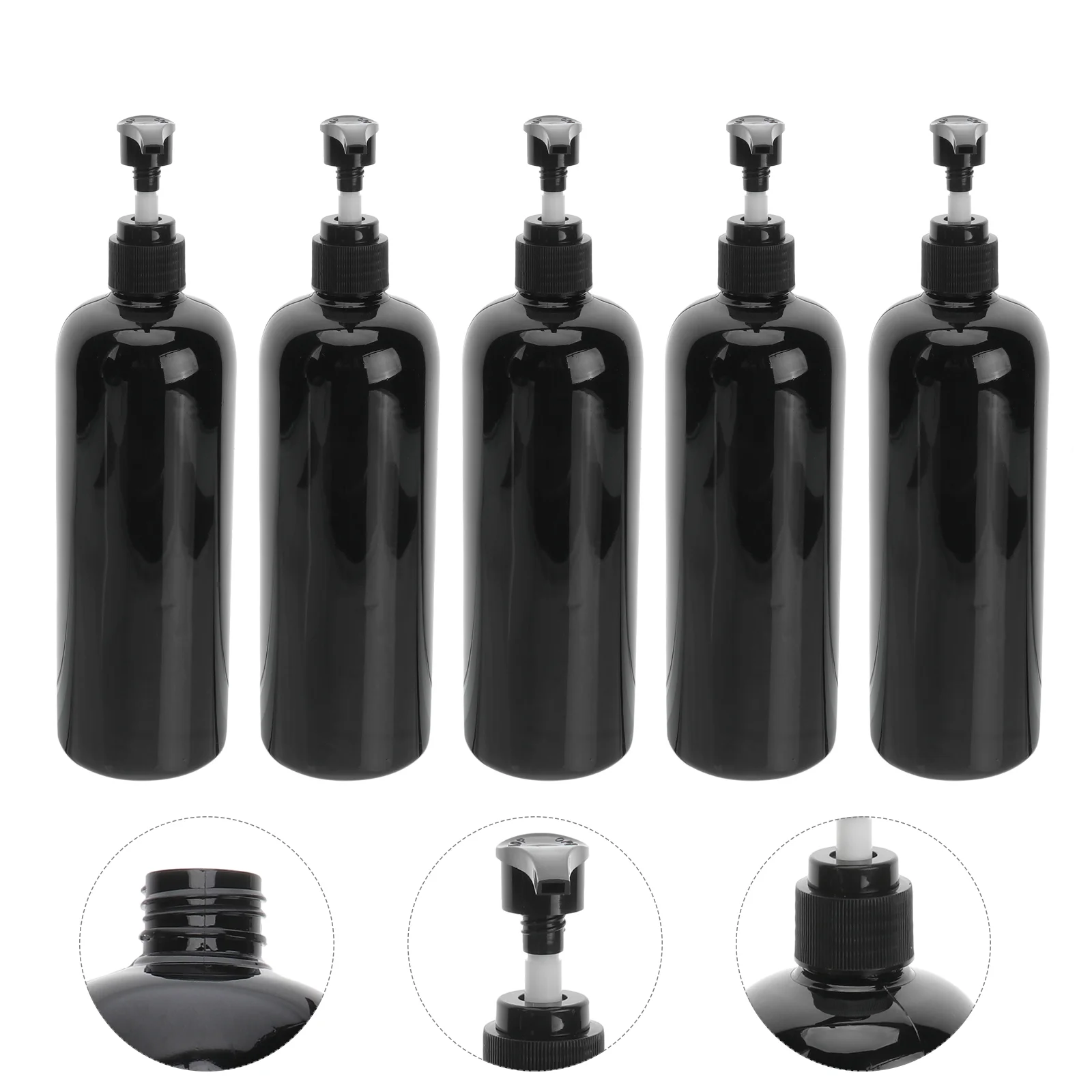 

Press Pump Bottles 500ml Empty Shampoo Lotion Dispenser Bathroom Toiletries Bottles for Home Travel 5pcs