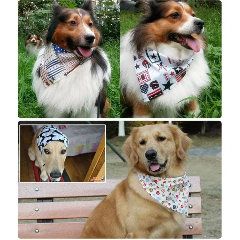 Массовая бандана для собак 30/50 шт. хлопковая треугольная повязка домашних