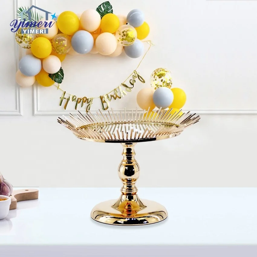 

OEM ODM modern round galvanized metal wedding cake stand for party decoration