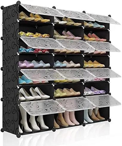 

Shoe Organizer DIY Storage Cabinet Shelf for Entryway, Closet,Black