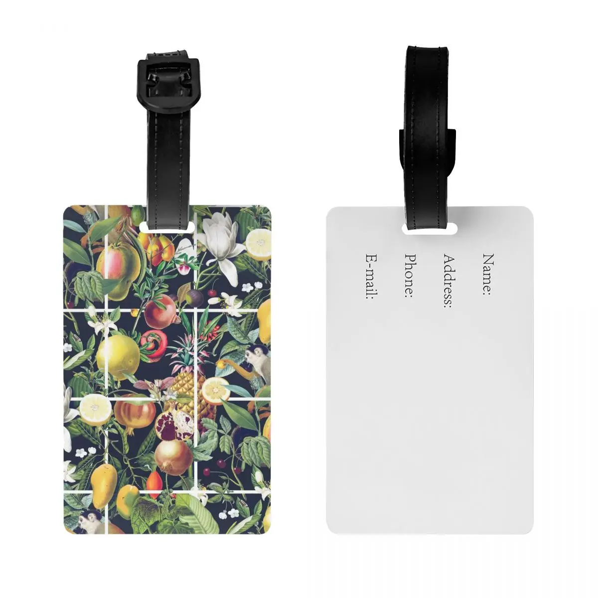 Пользовательский Средиземноморский летний чемодан с изображением лимона бирки