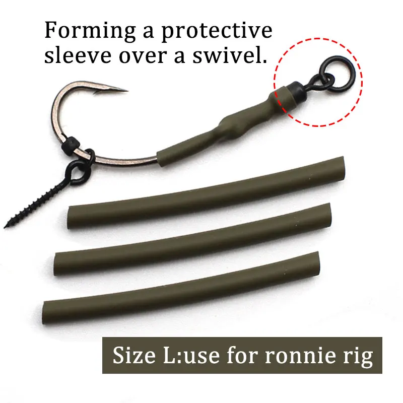 30pcs Carp Fishing Accessories Matt Army Green Anti Tangle Sleeves Hair Chod Helicopter  Ronnie Rig For Carp Fishing Tackle images - 6