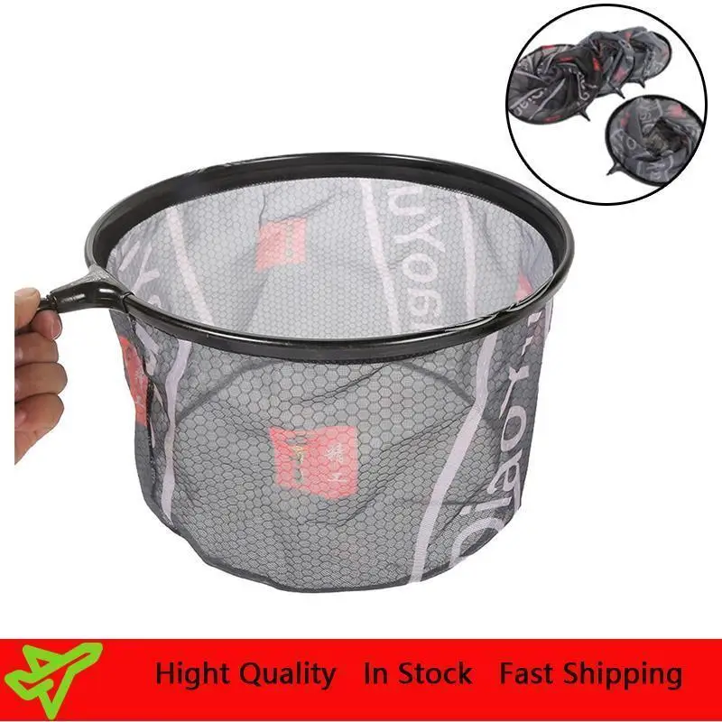 

Stainless Steel Frame Fishing Folding Nets Brail Head Round Mesh Folding Dip Net 35 40 45cm Gluing Net Outdoor Fishing Net Tool