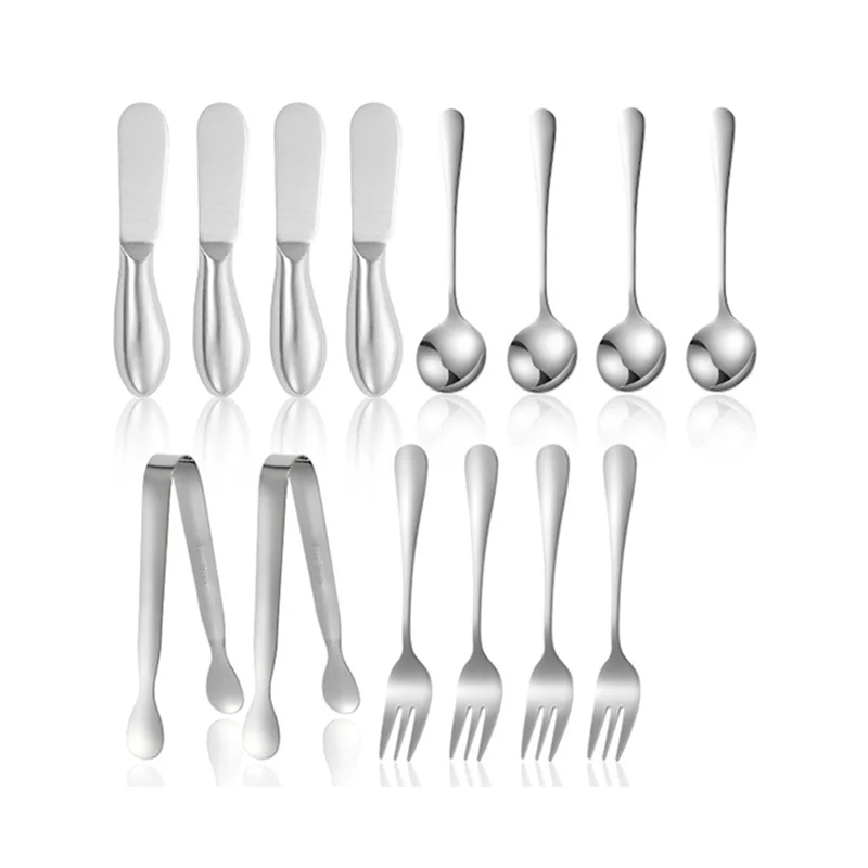 

14 Pcs Silver Cheese Spreader Knives Set, Butter Knife Spreaders for Cheese Board Accessories, Mini Cheese Knife Slicer