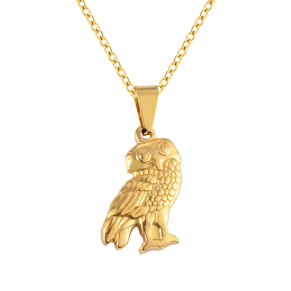 

Owl Necklace Stainless Steel Chain Cute Animal Pendant Unisex Women Men Jewelry Birthday Gifts