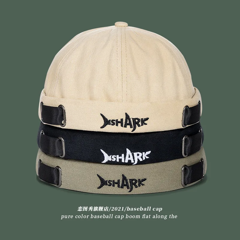 

Street Melon Skin Hat Men's Four Seasons Hipster Beanie Hat Brimless Hip Hop Beret Women's All-Match Yupi Chinese Landlord Hat