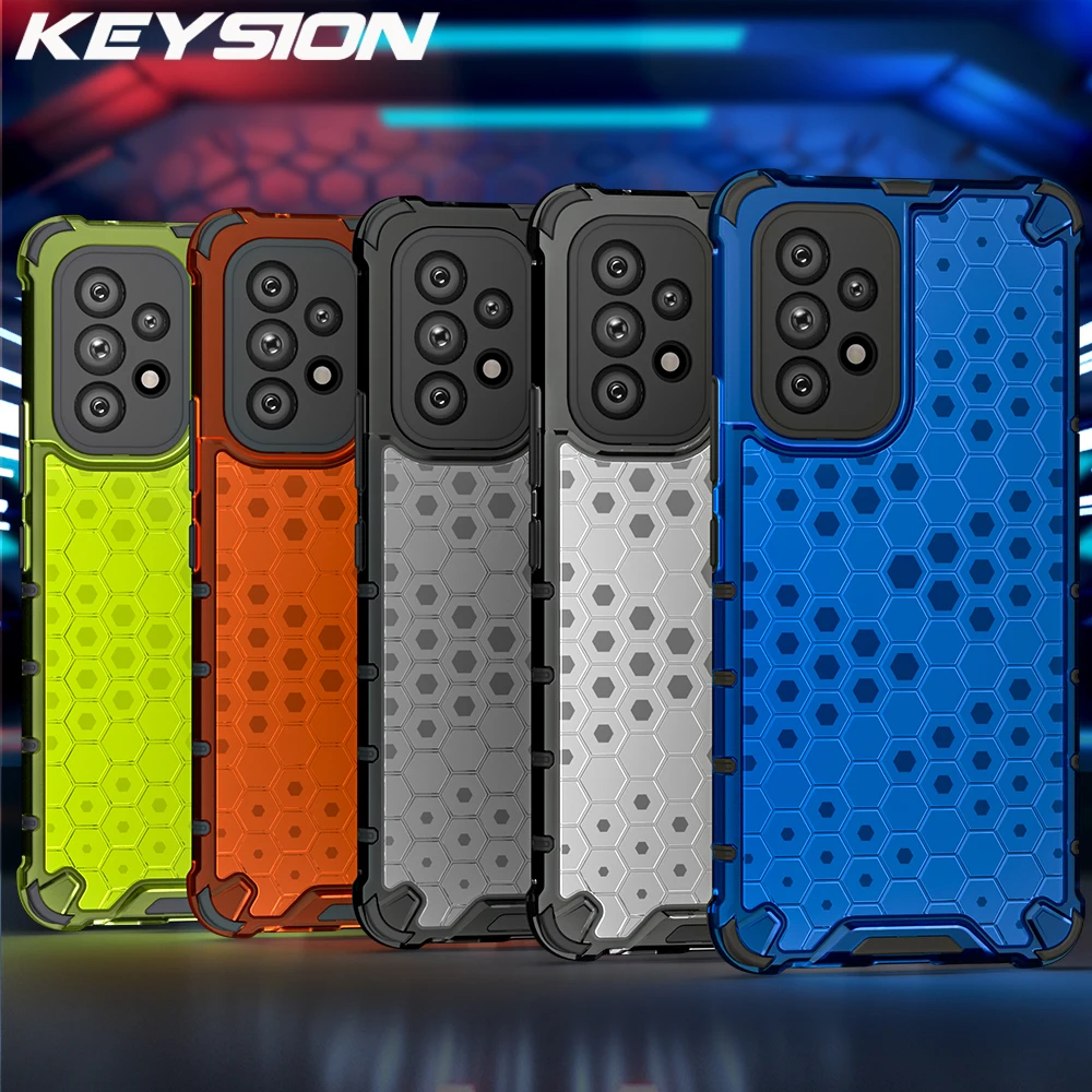 

KEYSION Shockproof Case for Samsung A73 A53 A33 A13 A22S 5G A03 Core A72 A32 Honeycomb Phone Back Cover for Galaxy S21 FE A52S