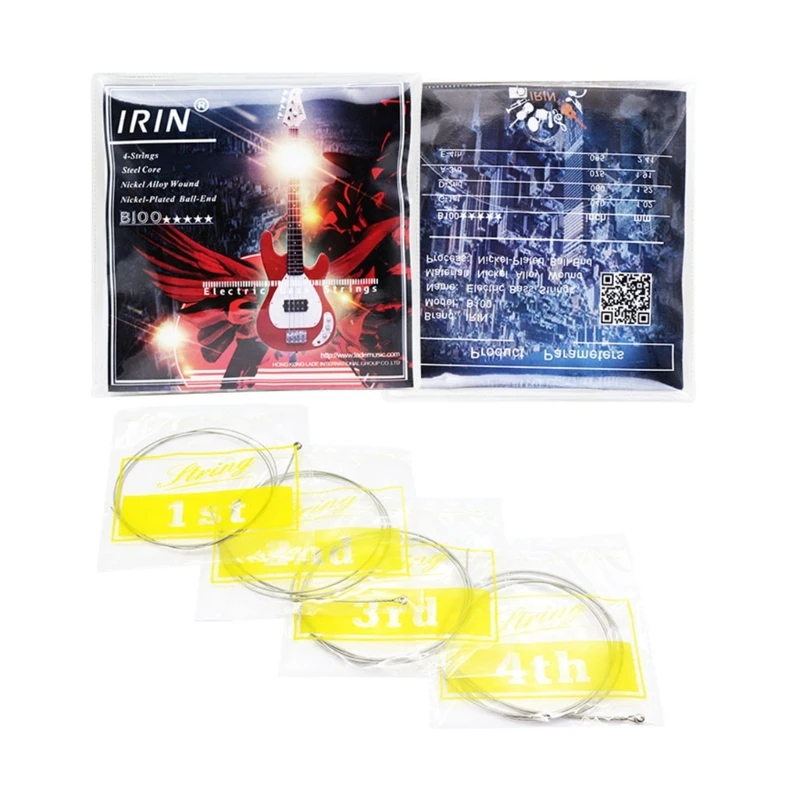 

Electric Guitar Strings, 1.02mm, 1.52mm, 1.91mm, 2.41mm 4 Strings Electric Bass Strings Bass Musical Instrument Supplies G99D