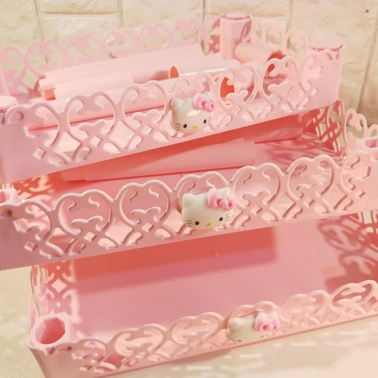 hello kitty multifunctional storage rack desktop organizer bathroom toilet cute cosmetics shelf kitchen supplies storage cabinet free global shipping