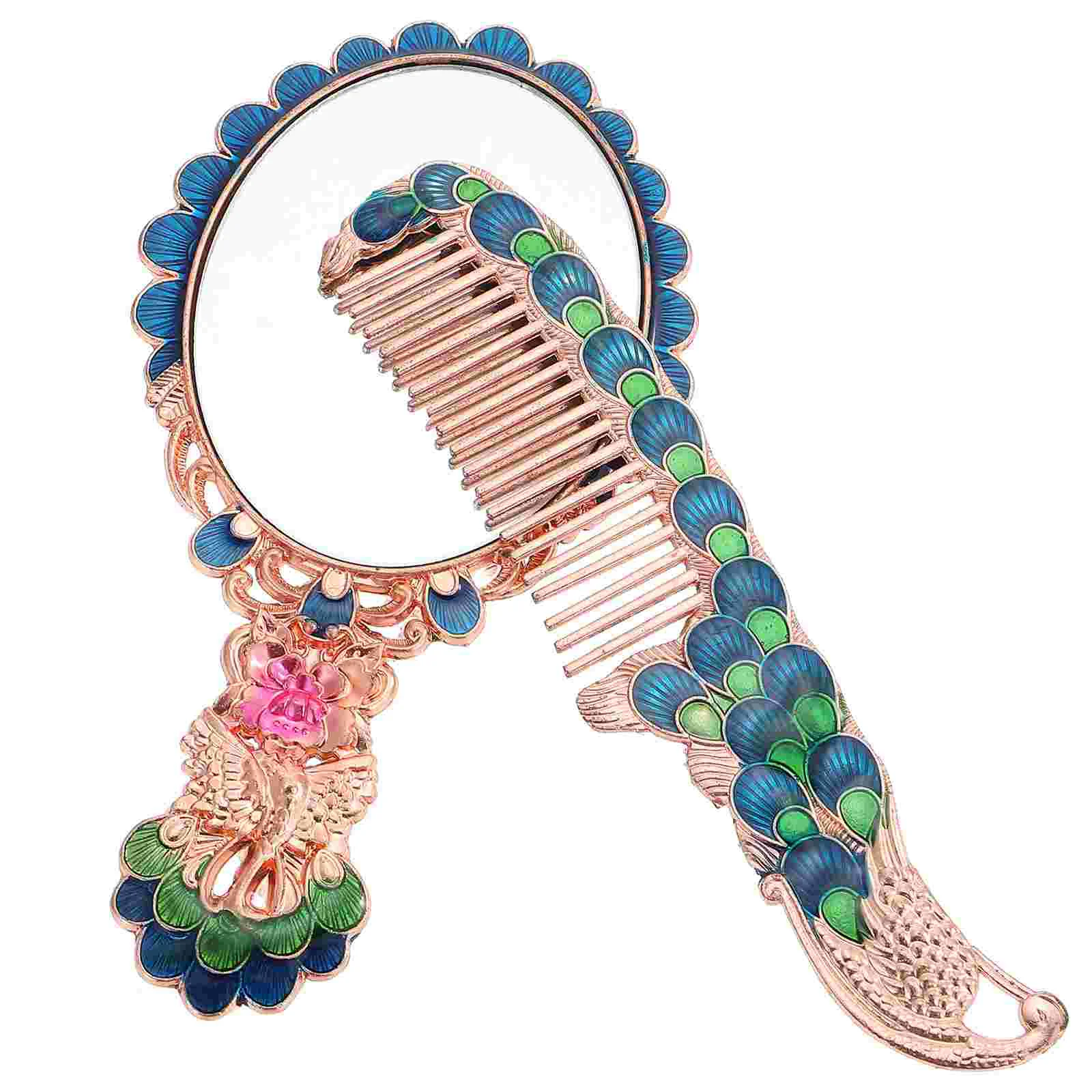 

Mirror Hand Makeup Comb Vintage Set Vanity Pocket Handheld Retro Metal Mirrors Hair Brush Travel Perfume Martinez Melanie Held
