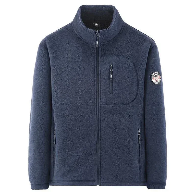Куртка мужская флисовая Повседневный свитер пальто с флисовой подкладкой теплая