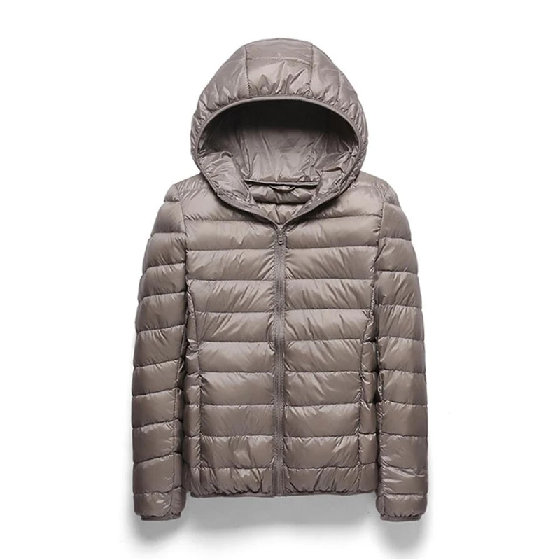 

Winter Down Jacket Women Short Jackets New Ultra-light Thin Hooded Warm Slim White Duck Down Coat Parka Female Outwear