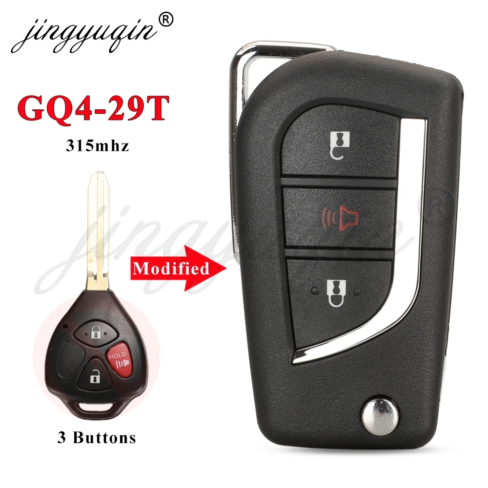 

Jingyuqin GQ4-29T 315 МГц модифицированный откидной автомобильный ключ дистанционного управления для Toyota Avalon Corolla Matrix 2010 11 2012 2013 транспондер 4D67/G