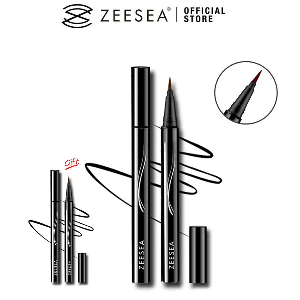 

ZEESEA подводка для глаз водостойкая стойкая сильно пигментированная косметика для глаз быстросохнущая без пятен черная цветная жидкая подво...