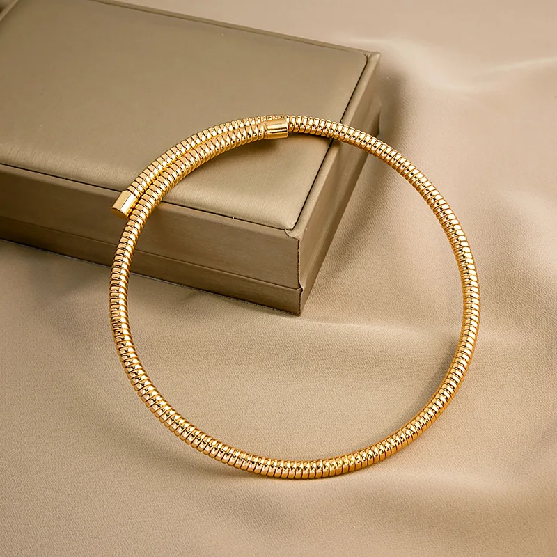 Массивное ожерелье-чокер из тяжелого металла в стиле панк для женщин большая