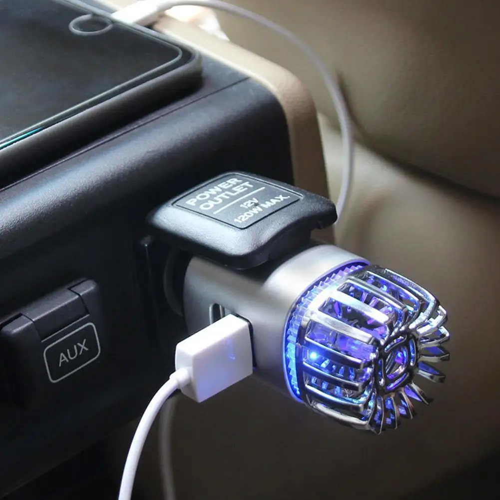 

Mini Car Air Purifier Negative Ion Smoke Odor Remover Car Usb Charger Aluminum Alloy